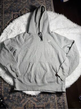 Nike Light Gray Pullover Hoodie with Drawstring